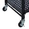 Organize It All Black 3-Tier Foldable Metal Rack with Wheels